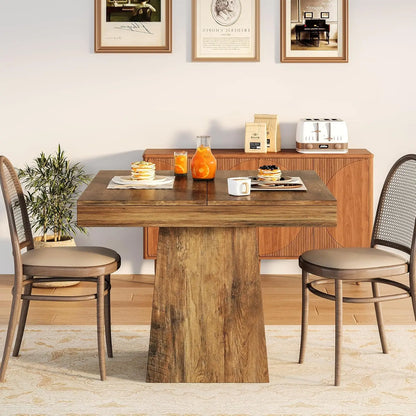 31.5-Inch Small Dinner Table with Sturdy Pedestal Base