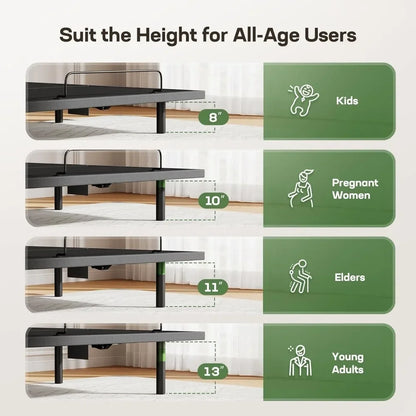 Queen Size Adjustable Bed Frame with 4 Height Options