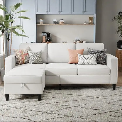 3 Seat L Shaped Sectional Sofa Couches with Storage