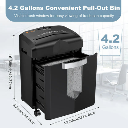 12-Sheet Micro Cut Paper Shredder with Pullout Wastebin.