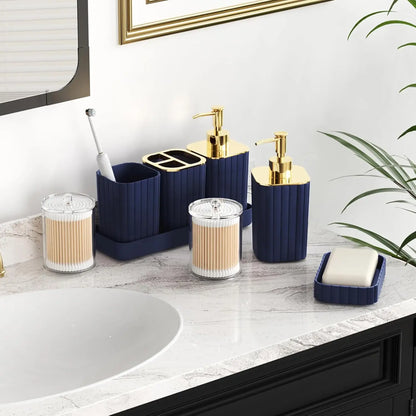 25-Piece Blue Bathroom Set with Shower Curtain