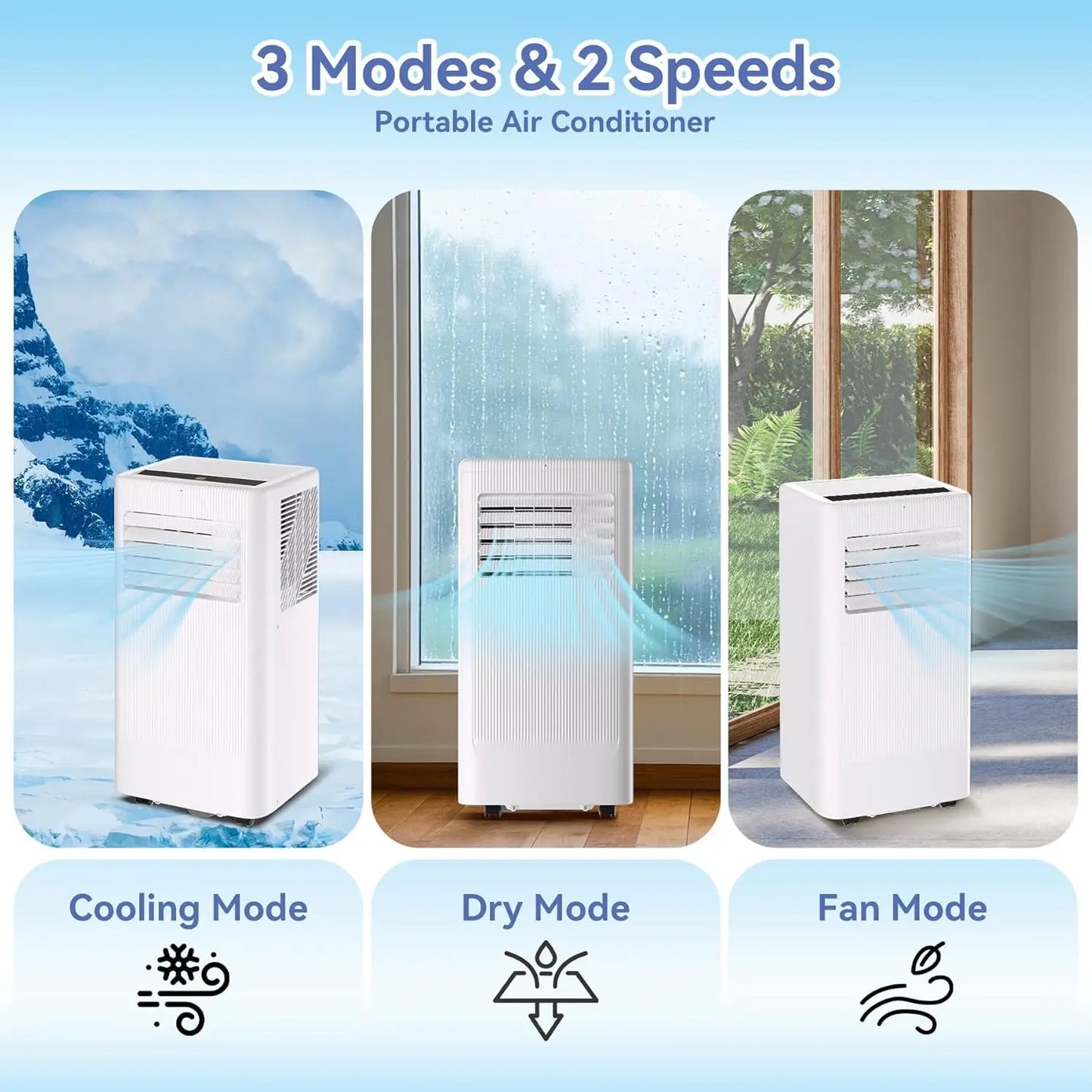 10000 BTU Portable Air Conditioners, Fast Cooling for 450 Sq.Ft