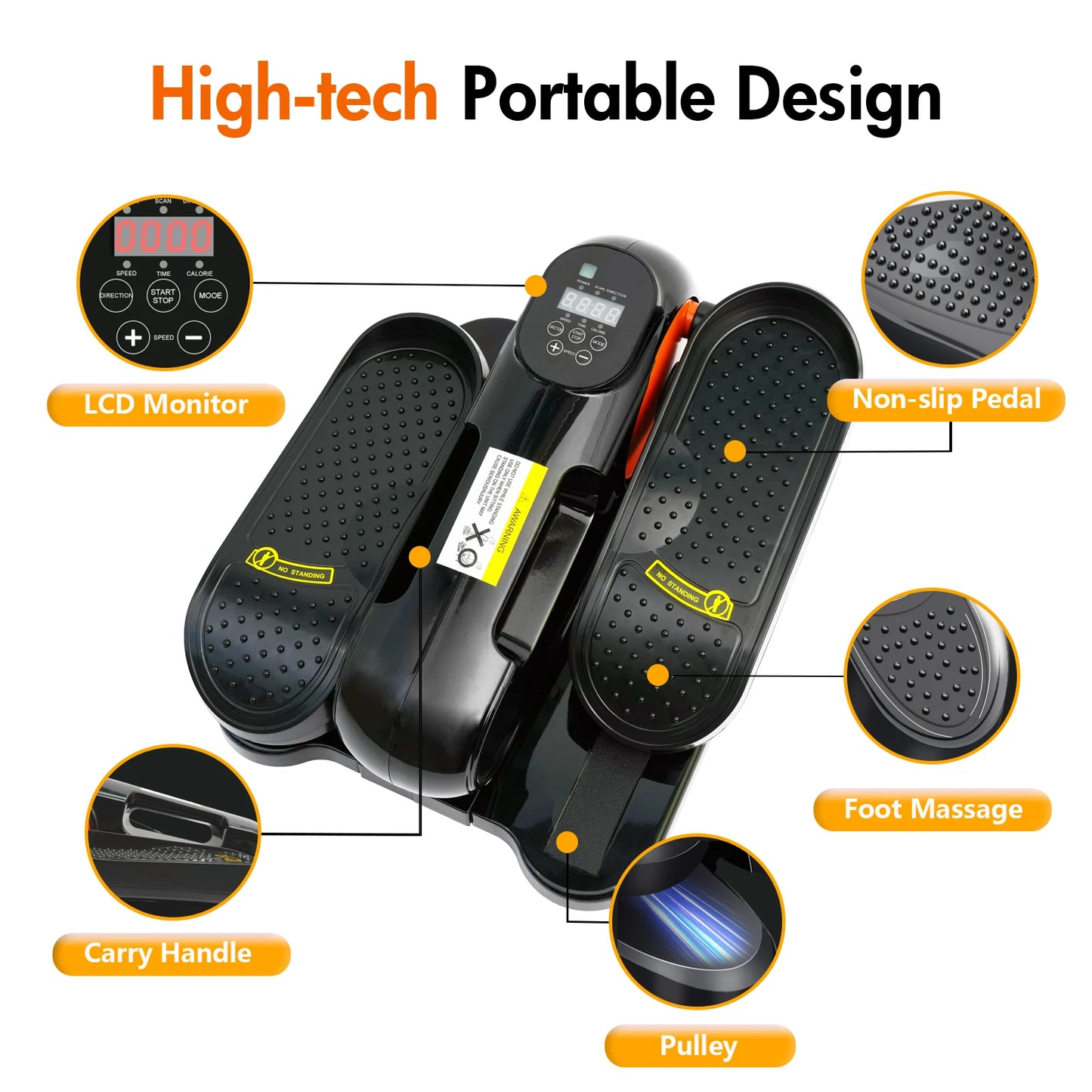 Under-Desk Elliptical Machine Leg Exerciser for Seniors