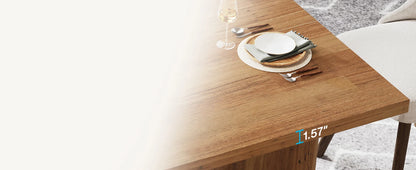 63-inch Farmhouse Kitchen Table with Large Tabletop