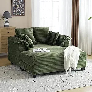 56" Oversized Chaise Lounge Chair with Throw pillows