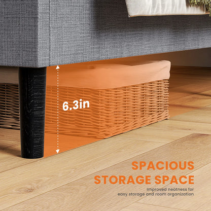 Platform Bed with Headboard 530LBS Sturdy Slats Support