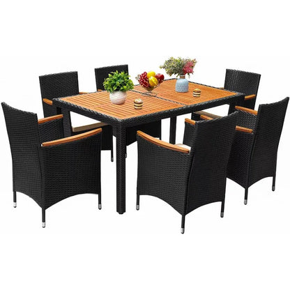 7 Piece Patio Dining Set with Soft Cushions