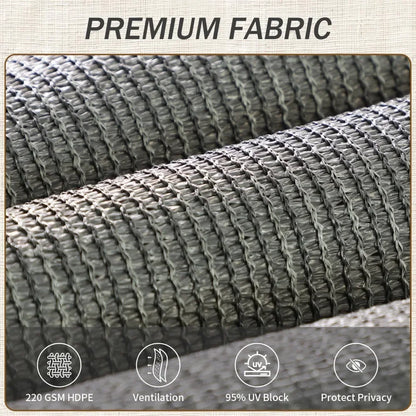 7' W X 8' L Exterior Outdoor Roller Shade with 95% UV Blocker