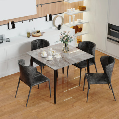 Dining Table Stone Top with Metal Frame