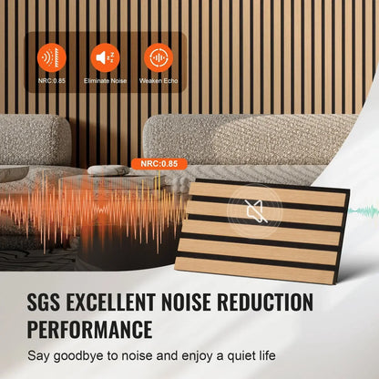 7.9 x 94.5-inch 4 PCS Wood Slat Acoustic Panels