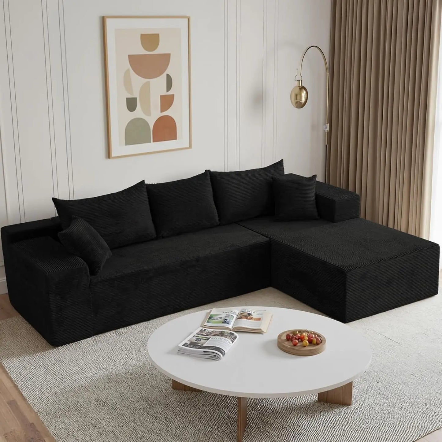 103" L Shaped Sectional Boneless Couch