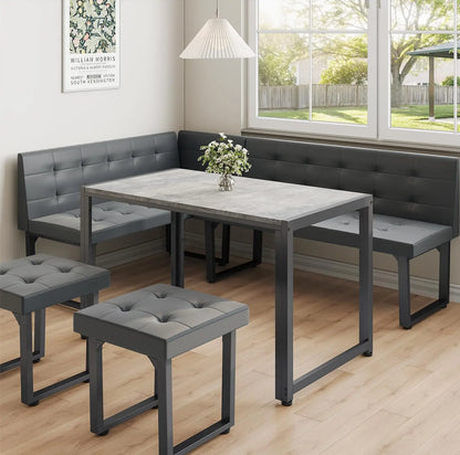 72 Inch Corner Dining Table Set with Storage Bench