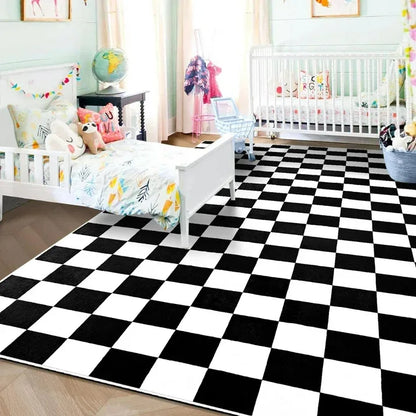 Checkered Area Rugs for Living Room Bedroom