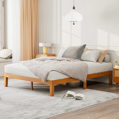 Solid Wood Bed Frame with Sturdy Slats