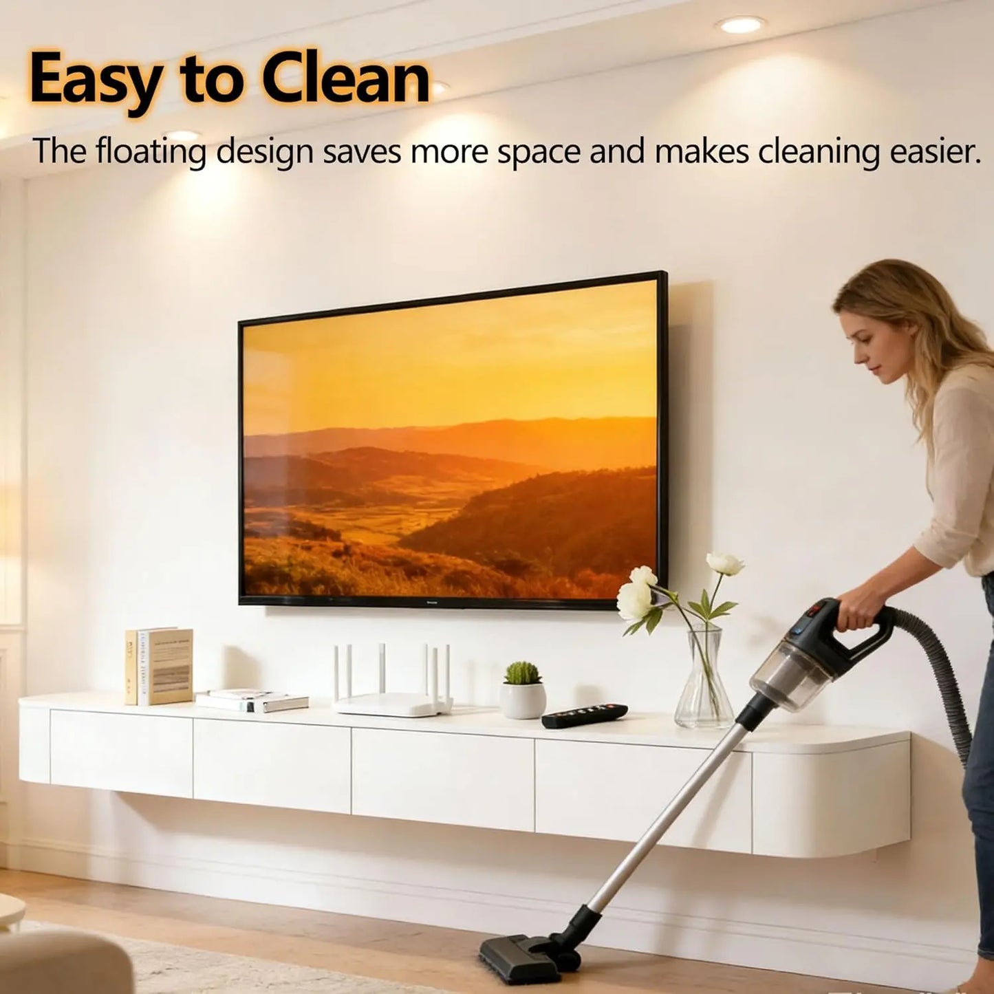 Floating TV Stand Wall Mounted Media Console