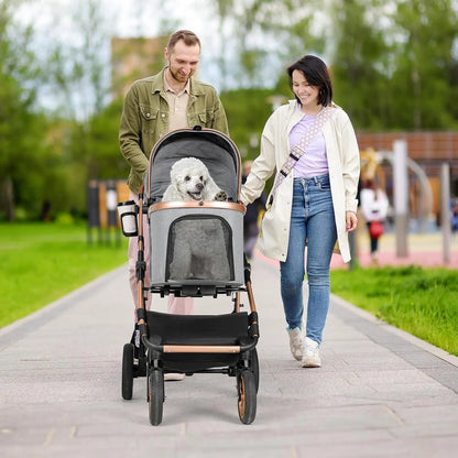 360° Rubber Wheels and Shock Absorption Dog Buggy