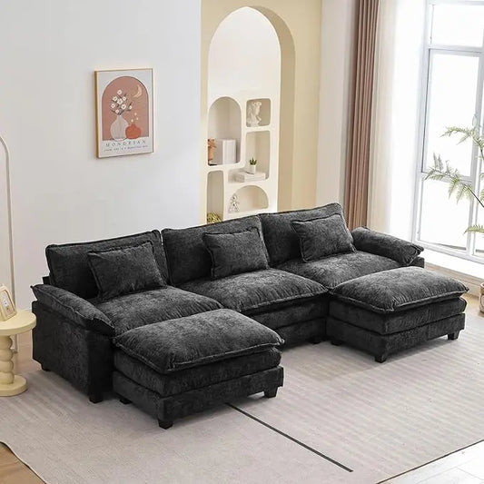 120" Modular Sectional Sofa, with Ottoman