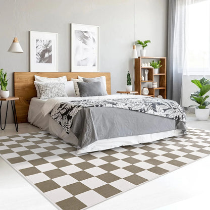 Checkered Area Rugs for Living Room Bedroom