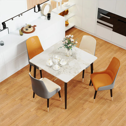 Dining Table Stone Top with Metal Frame