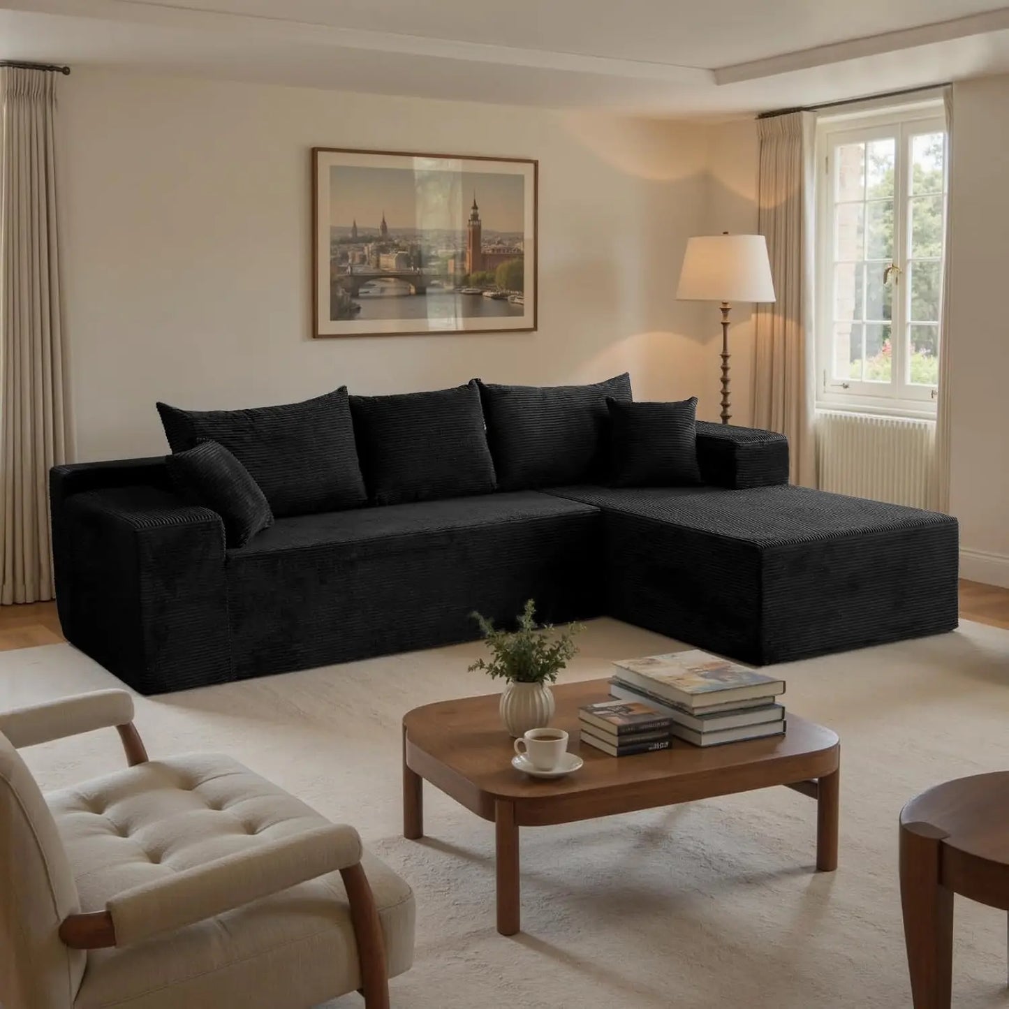 103" L Shaped Sectional Boneless Couch