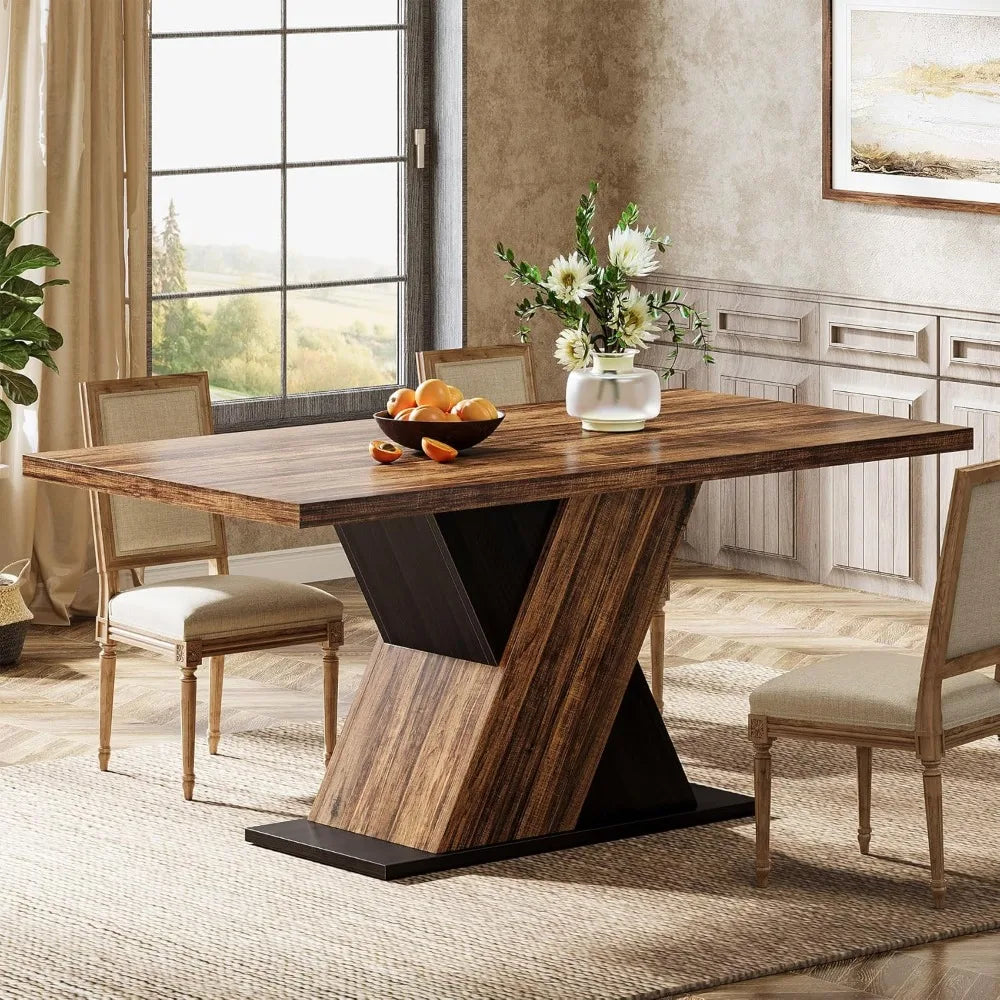 55-Inch Farmhouse Dining Table for 4 people
