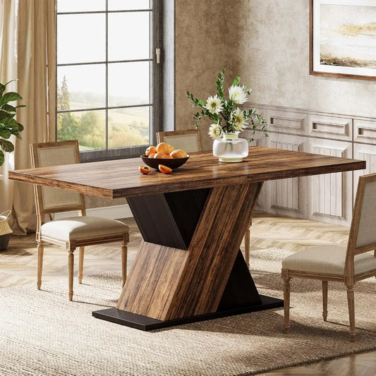 55-Inch Farmhouse Dining Table for 4 people
