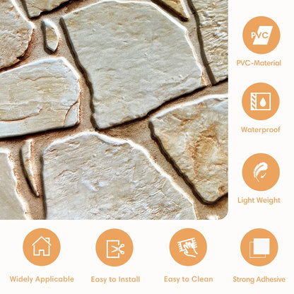 30 x 30 cm, 10 pcs, 3D PVC Waterproof Wall Panel