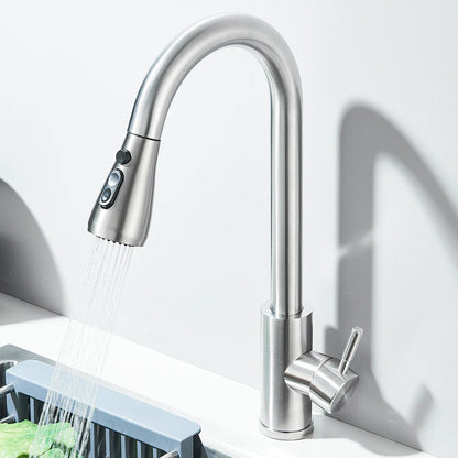 Kitchen Faucet Brushed Nickel Pull-out Sprayer