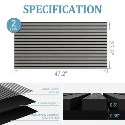 47.2"x23.6" Wooden 3D Fluted Sound Absorbing Wall Paneling