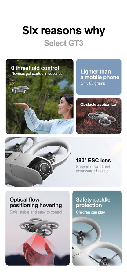 GT3 Drone with HD Dual Camera 180° view