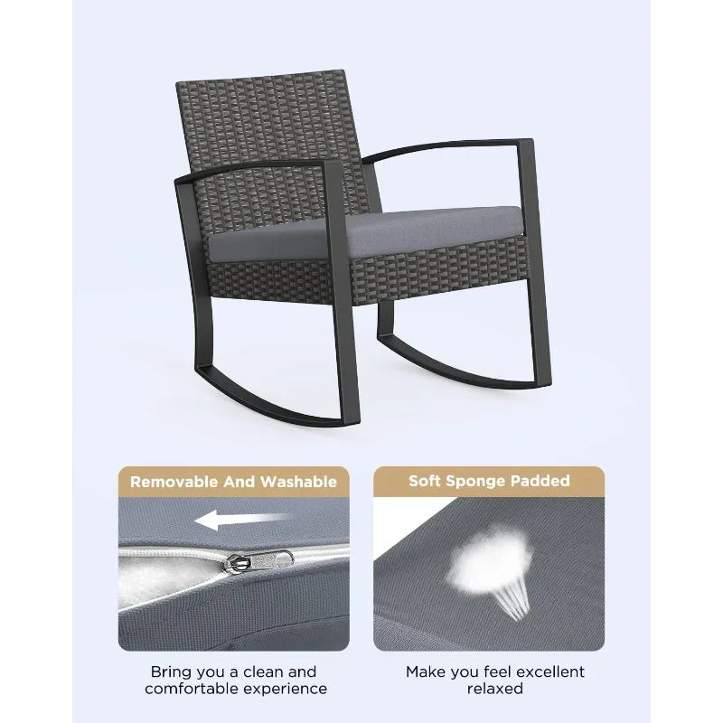 3 Pieces Patio Furniture Set for Garden Balcony Backyard Pools