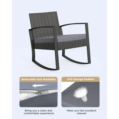 3 Pieces Patio Furniture Set for Garden Balcony Backyard Pools