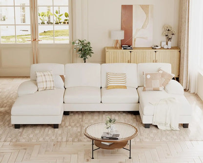 4 Seat Modern Sofa with Removable Pillows