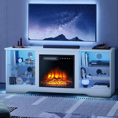 58 Inches Fireplace TV Stand for TVs up to 65 Inches