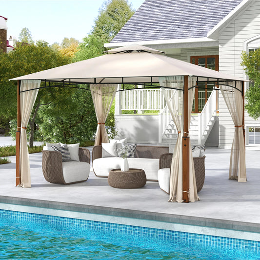 12' x 10' Outdoor Patio Gazebo w/ Netting