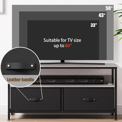 TV Media Console Table with Drawers and Shelves
