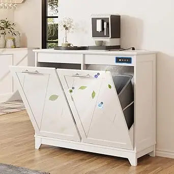 10 Gallon Recycling Double Tilt Out Trash Cabinet