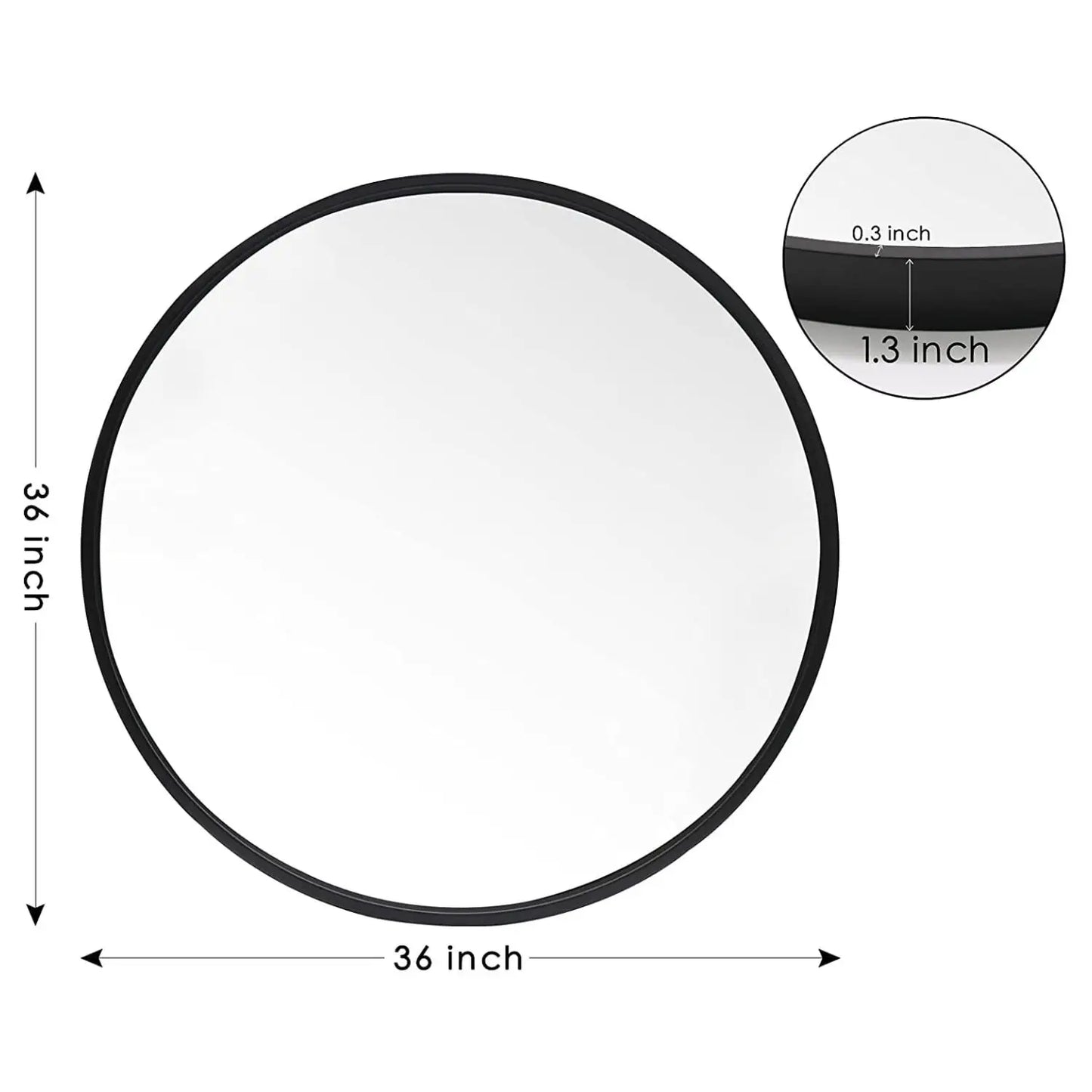 36 Inch stylish Round Metal Wall Mirror