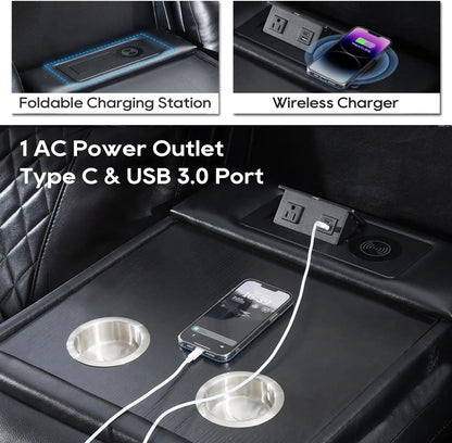 Power Reclining Sofa w/ Wireless Charger and Reading Light