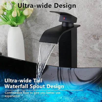 Tempered Glass Bathroom Sink with Pop-Up Drain