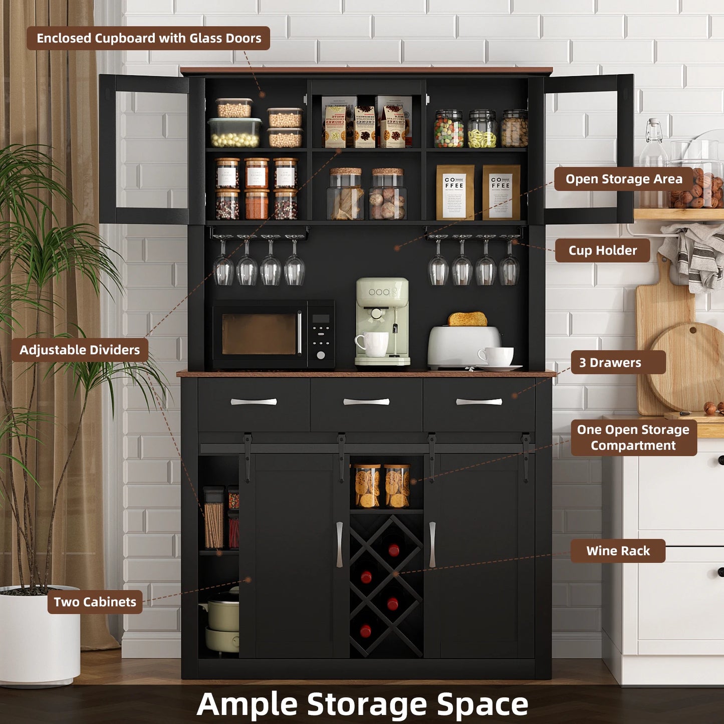72" Tall Farmhouse with Sliding Barn Doors