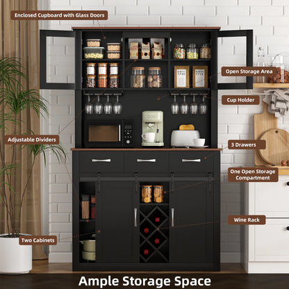 72" Tall Farmhouse with Sliding Barn Doors