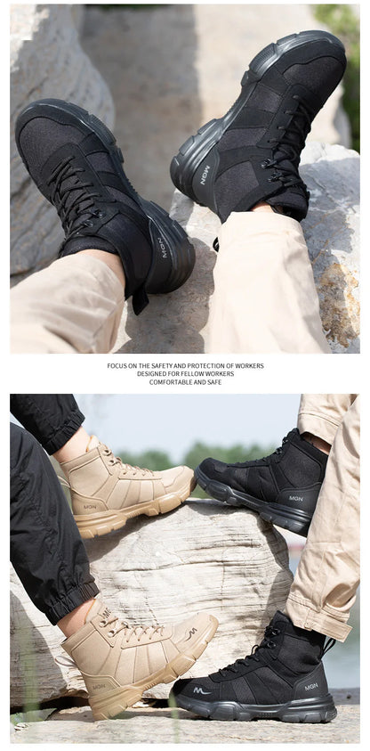 Men Steel Toe Shoes Puncture-Proof Sneakers