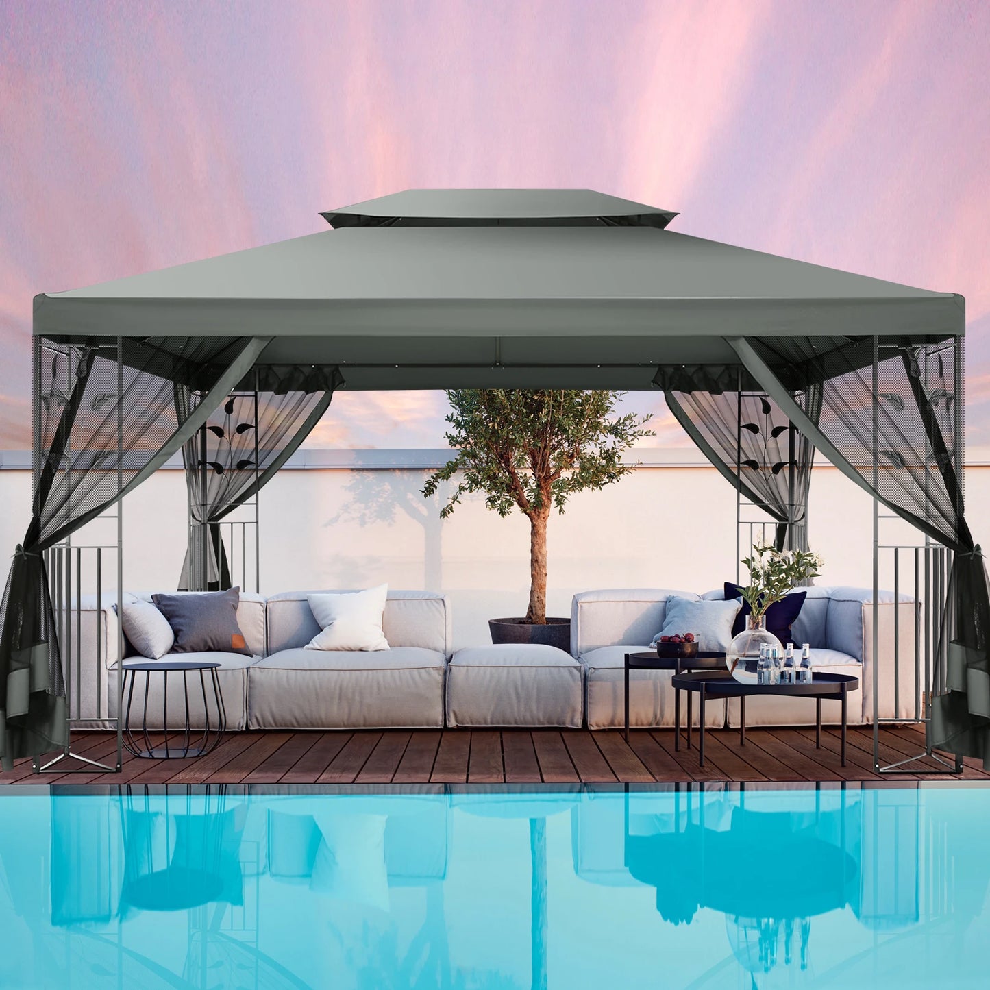 10x13 Outdoor Gazebo with Mosquito Netting
