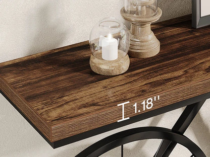 70.9-Inch Extra Long Console Table with Bicycle Metal Base