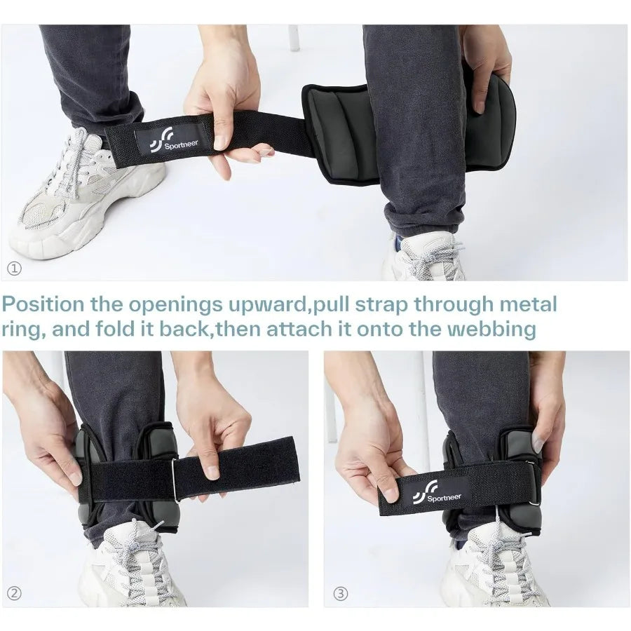 Adjustable Ankle Weights 1 Pair for Women Men