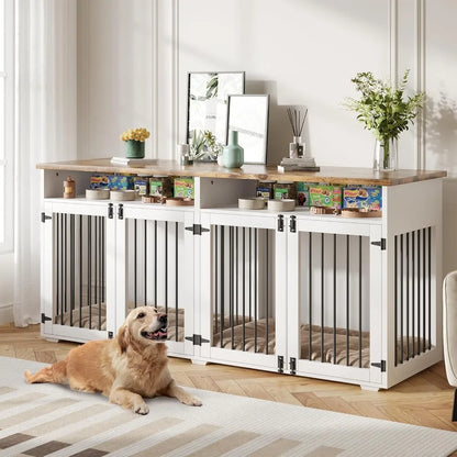 72'' Indoor Dog Kennel with 4 Doors for Large/Medium Dogs