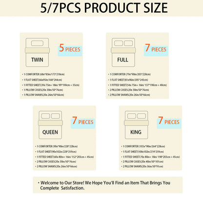 7-Pcs Solid Comforter sets