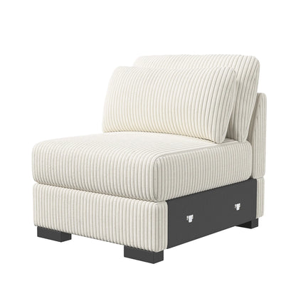 Upholstered Sofa Made of Corduroy Fabric with Removable Cushions