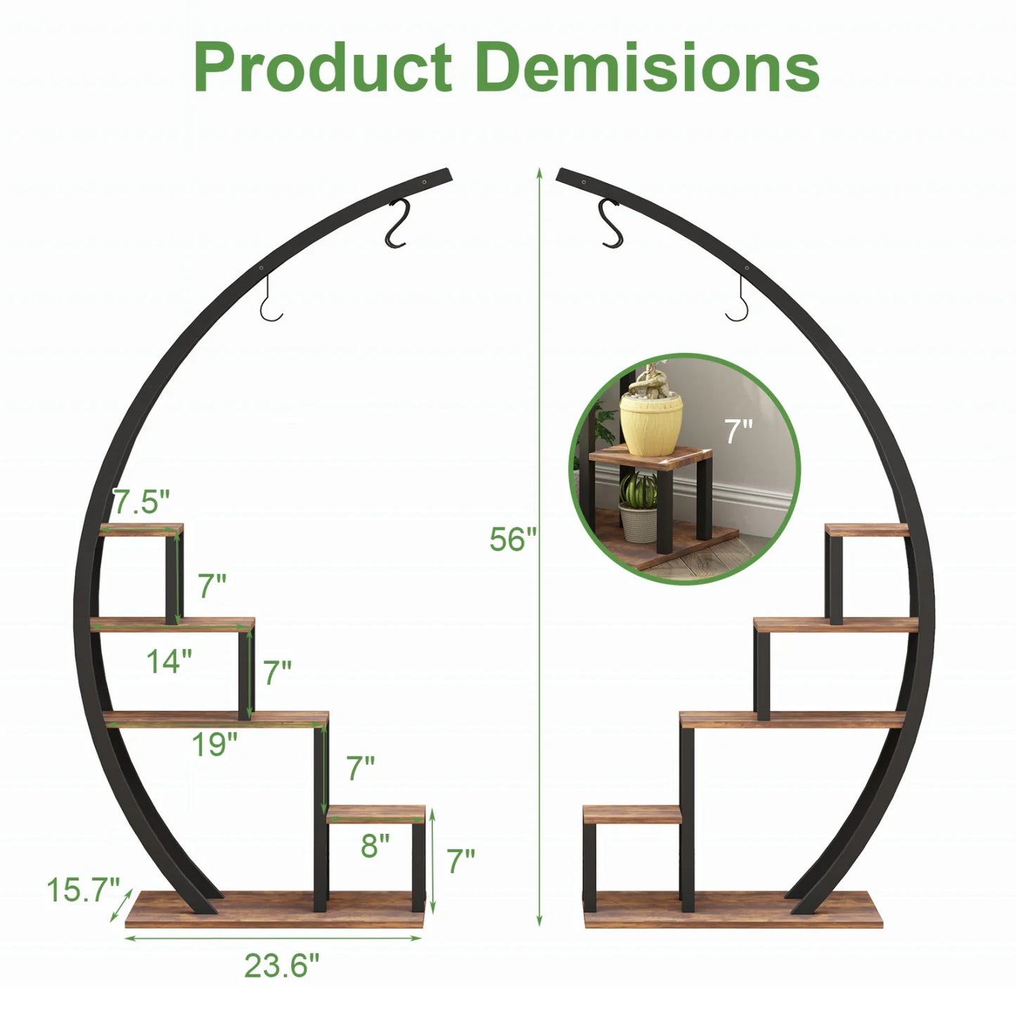 2 Pcs Metal Plant Shelf for Indoor Outdoor Plants
